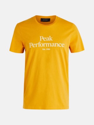 Peak Performance Original Men's T-Shirt Yellow | FMJ90-020