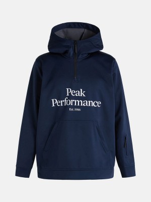 Peak Performance Original Ski Softshell Hood Men's Ski Jacket Navy | OQZ33-277