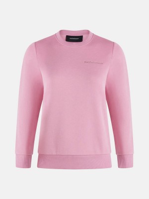 Peak Performance Original Small Logo Crew Women's Sweatshirt Pink | YTR15-490