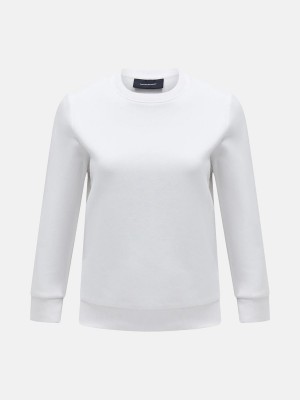 Peak Performance Original Small Logo Crew Women's Sweatshirt White | LEM67-936