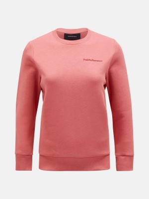 Peak Performance Original Small Logo Crew Women's Sweatshirt Pink | QIL02-401