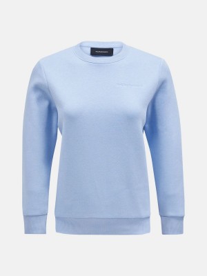 Peak Performance Original Small Logo Crew Women's Sweatshirt Blue | LPP56-123