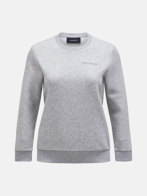 Peak Performance Original Small Logo Crew Women's Sweatshirt Grey | MCV42-927