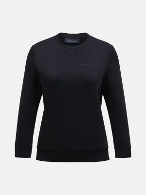 Peak Performance Original Small Logo Crew Women's Sweatshirt Black | KCV25-289