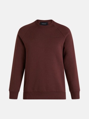 Peak Performance Original Small Logo Crew Men's Sweatshirt Burgundy | LWA78-499