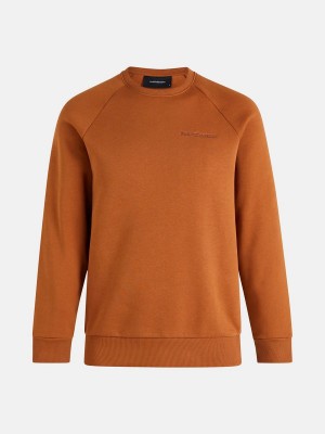 Peak Performance Original Small Logo Crew Men's Sweatshirt Orange | TVT03-883