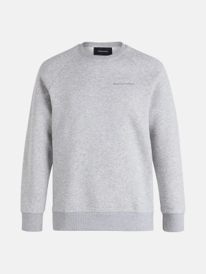 Peak Performance Original Small Logo Crew Men's Sweatshirt Grey | WMN03-268