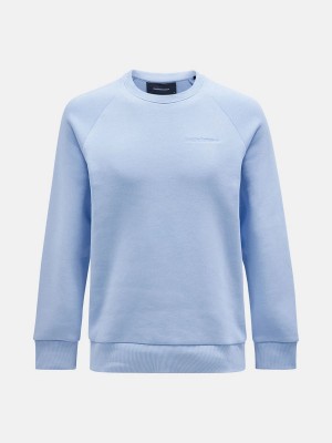 Peak Performance Original Small Logo Crew Men's Sweatshirt Blue | VKM54-010