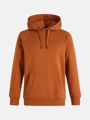 Peak Performance Original Small Logo Men's Hoodie Orange | JKC53-811