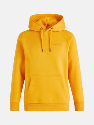 Peak Performance Original Small Logo Men's Hoodie Yellow | WJO68-004