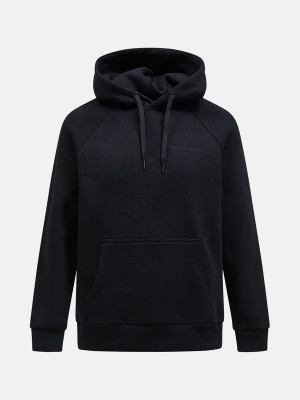 Peak Performance Original Small Logo Men's Hoodie Black | OVM21-465