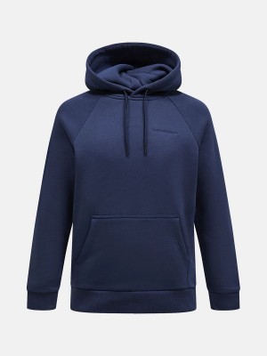 Peak Performance Original Small Logo Men's Hoodie Navy | XTM67-799