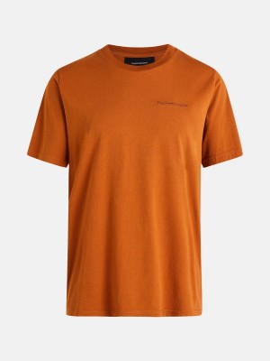 Peak Performance Original Small Logo Men's T-Shirt Orange | LVW43-728