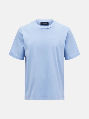 Peak Performance Original Small Logo Men's T-Shirt Blue | WPS08-361