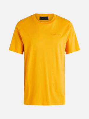 Peak Performance Original Small Logo Men's T-Shirt Yellow | MKZ23-530