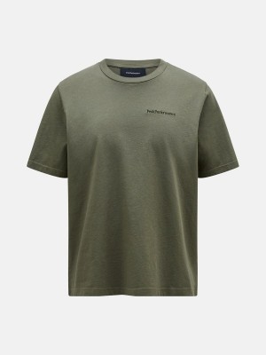 Peak Performance Original Small Logo Men's T-Shirt Green | VSW56-506