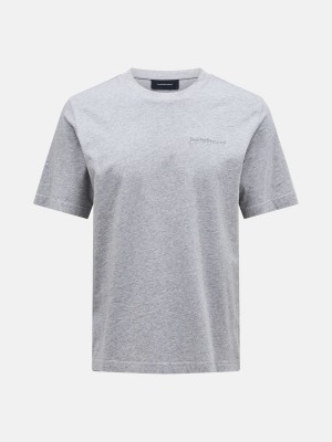 Peak Performance Original Small Logo Men's T-Shirt Grey | KWJ36-651