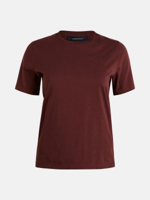 Peak Performance Original Small Logo Women's T-Shirt Burgundy | CXC62-000