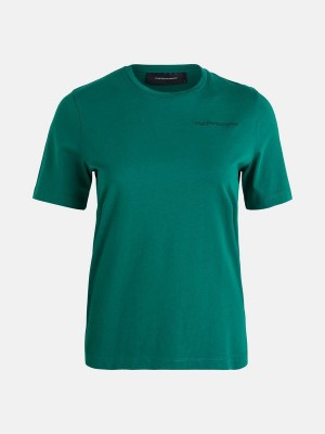 Peak Performance Original Small Logo Women's T-Shirt Green | MIS13-138