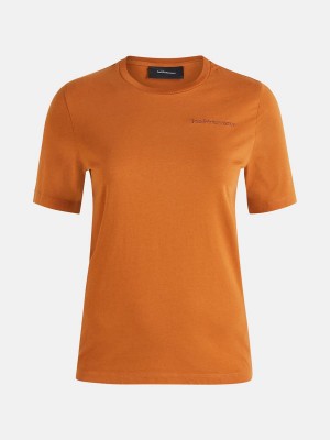 Peak Performance Original Small Logo Women's T-Shirt Orange | PVM19-209