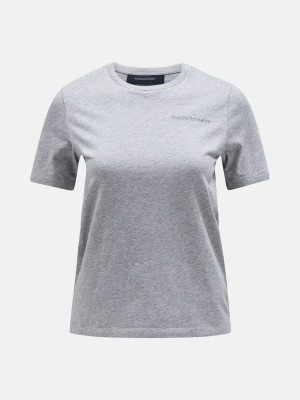 Peak Performance Original Small Logo Women's T-Shirt Grey | KQO31-218