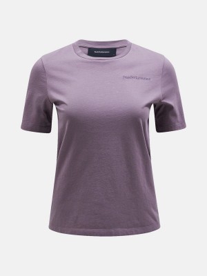 Peak Performance Original Small Logo Women's T-Shirt Purple | KSW32-803