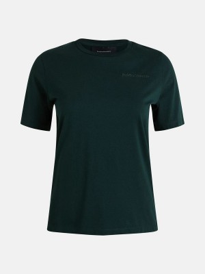 Peak Performance Original Small Logo Women's T-Shirt Green | EZK94-555