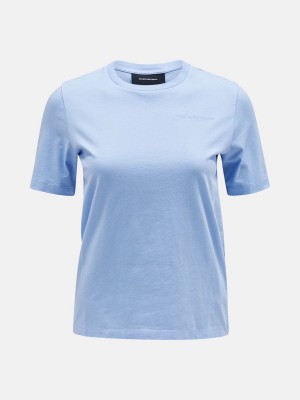 Peak Performance Original Small Logo Women's T-Shirt Blue | YJN81-266