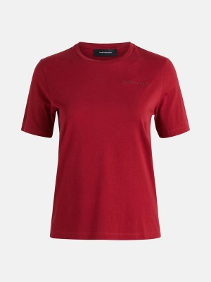 Peak Performance Original Small Logo Women's T-Shirt Red | NBO84-719