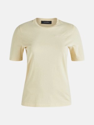 Peak Performance Original Small Logo Women's T-Shirt Yellow | YDM20-947