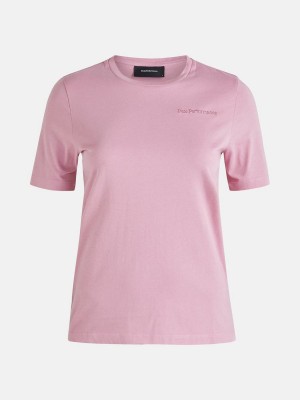 Peak Performance Original Small Logo Women's T-Shirt Pink | ZFF91-566