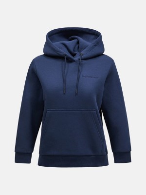 Peak Performance Original Small Logo Women's Hoodie Navy | LDL52-055