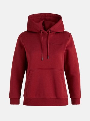 Peak Performance Original Small Logo Women's Hoodie Red | PYW85-362