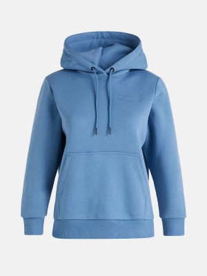 Peak Performance Original Small Logo Women's Hoodie Blue | XDK73-088