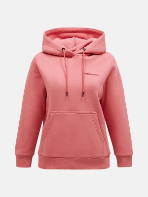 Peak Performance Original Small Logo Women's Hoodie Pink | PXJ04-191