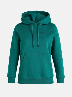 Peak Performance Original Small Logo Women's Hoodie Green | HHV83-124