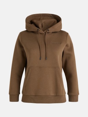 Peak Performance Original Small Logo Women's Hoodie Brown | DPF98-596