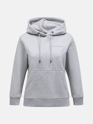 Peak Performance Original Small Logo Women's Hoodie Grey | DPS70-044