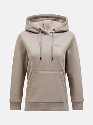 Peak Performance Original Small Logo Women's Hoodie Beige | UOT78-788