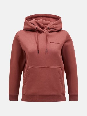 Peak Performance Original Small Logo Women's Hoodie Burgundy | GGH24-406