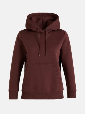 Peak Performance Original Small Logo Women's Hoodie Burgundy | WZF93-783