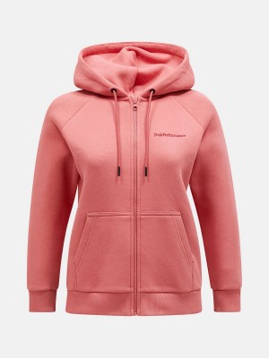 Peak Performance Original Small Logo Zip Women's Hoodie Pink | OTV98-283