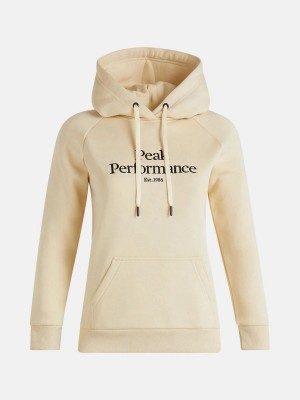 Peak Performance Original Women's Hoodie Yellow | DBU67-998