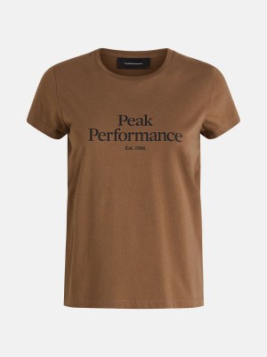 Peak Performance Original Women's T-Shirt Brown | PJX61-134