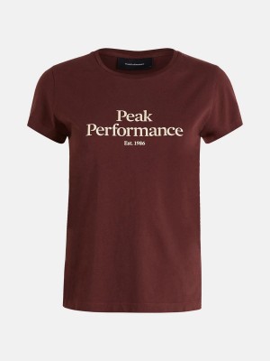 Peak Performance Original Women's T-Shirt Burgundy | RMT65-939