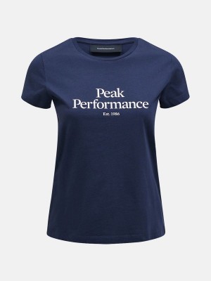 Peak Performance Original Women's T-Shirt Navy / White | WTJ58-651