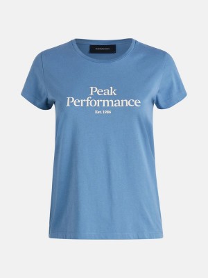 Peak Performance Original Women's T-Shirt Blue | QDX43-596