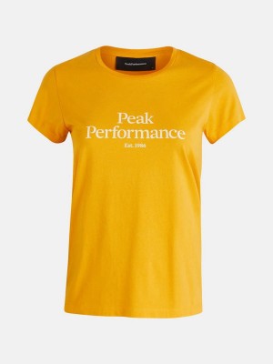 Peak Performance Original Women's T-Shirt Yellow | GZP28-824