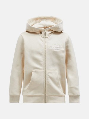 Peak Performance Original Zip Kids' Hoodie Beige | RXH40-931