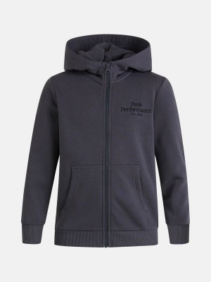 Peak Performance Original Zip Kids' Hoodie Grey | EAR92-173